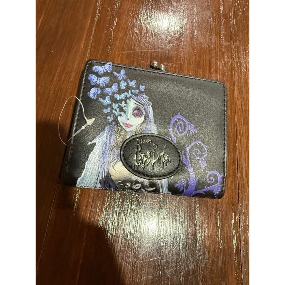 Tim Burton Corpse Bride Emily Butterfly Kisslock Mini Wallet Black Purple